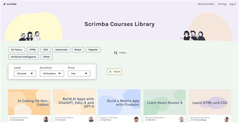 Browse all software development courses on scrimba.com.